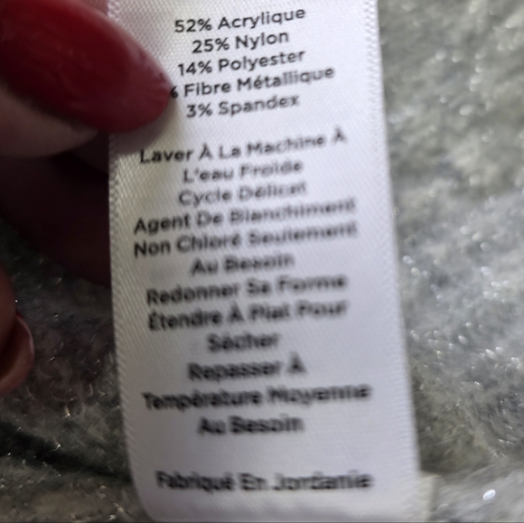 Talbots Petite LP Gray Metallic Fair Isle Turtleneck Sweater Cozy Winter Knit - Picture 5 of 5